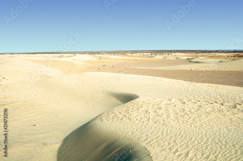 sandy dune at Big Sahara desert. Tunisie. Africa