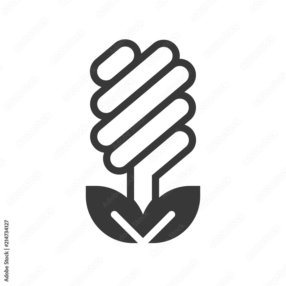 Light bulb icon and leaf design