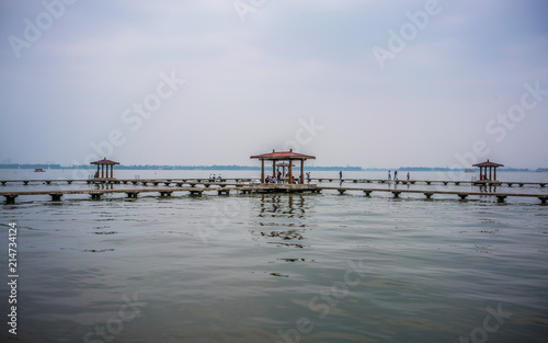 Fototapeta Naklejka Na Ścianę i Meble -  Pavilion at Donghu east lake in Wuhan Hubei China