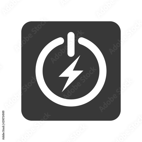 Green Turn on and turn off button, icon saving energy concept