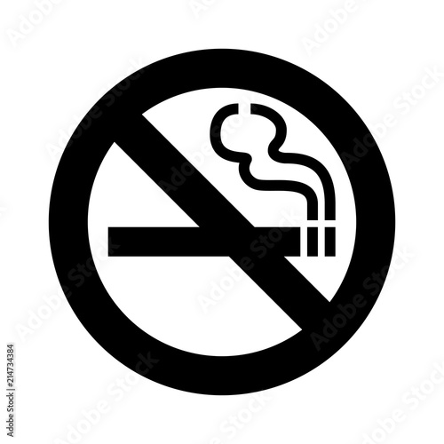 Black No Smoking Sign Icon Vector Template