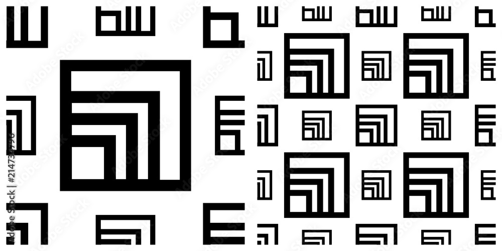 Tile texture with single layer vector illustration pattern. The left one shows a pattern component and the right one shows components combine together.
