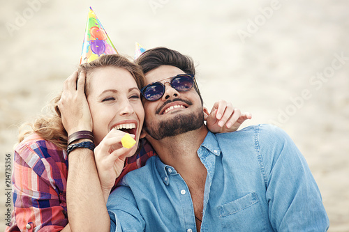 Birthday party on the beach photo