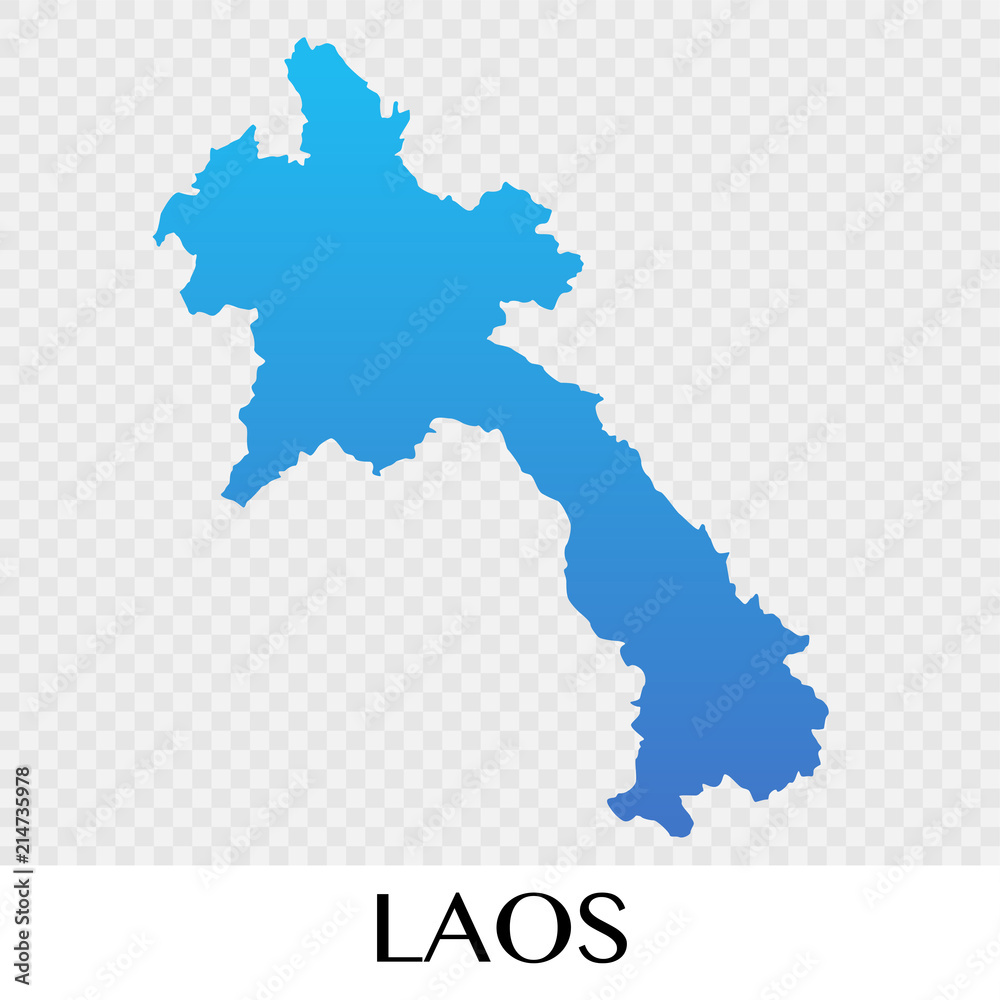 Laos map in Asia continent illustration design