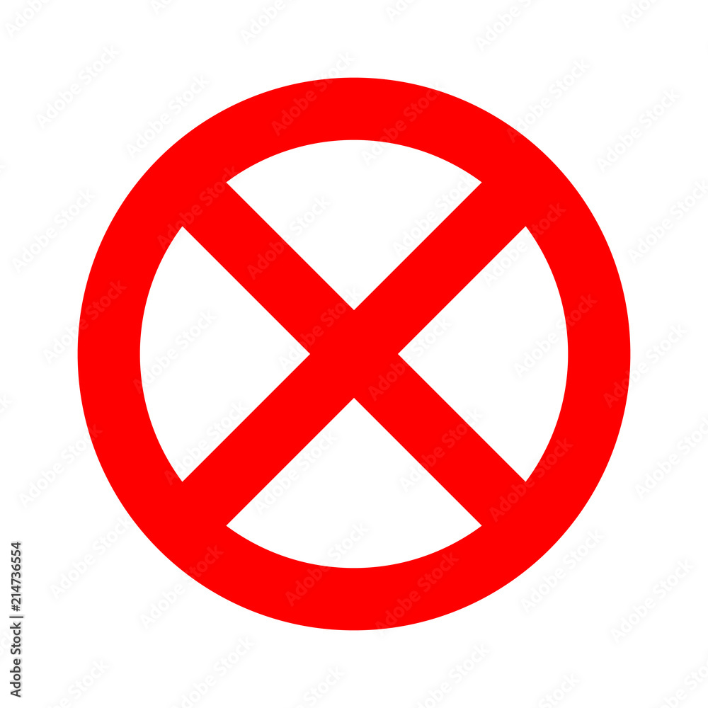 Prohibited Sign Icon Vector Template (No, Not Allowed, Forbidden) Prohibited Sign Icon Vector Template (No, Not Allowed, Forbidden)