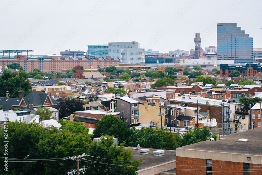 View of Federal Hill and downtown in Baltimore, Maryland
