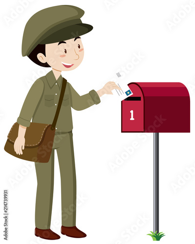 A postman delivery mail