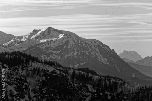 Voralpen sunset from Windhagkogel, Gruenau in Almtal, Austria photo