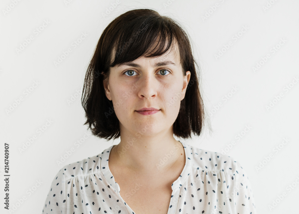 Portrait of white woman isolated Portrait of white woman isolated