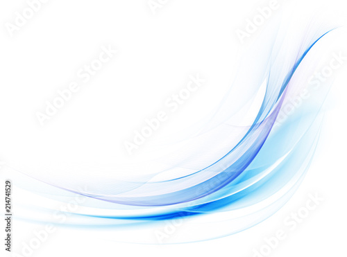Abstract blue background, abstract lines twisting into beautiful bends