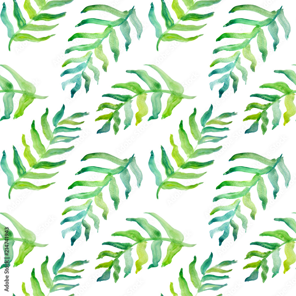 Summer tropical pattern, background with palm leaves. Summer tropical pattern, background with palm leaves.