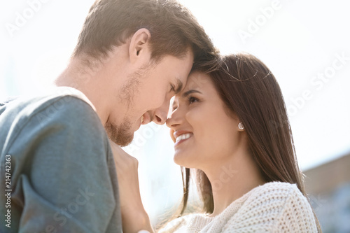 Portrait of lovely couple outdoors