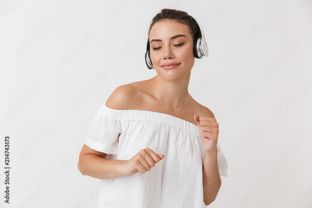 Portrait of a delighted young casual brunette woman Portrait of a delighted young casual brunette woman