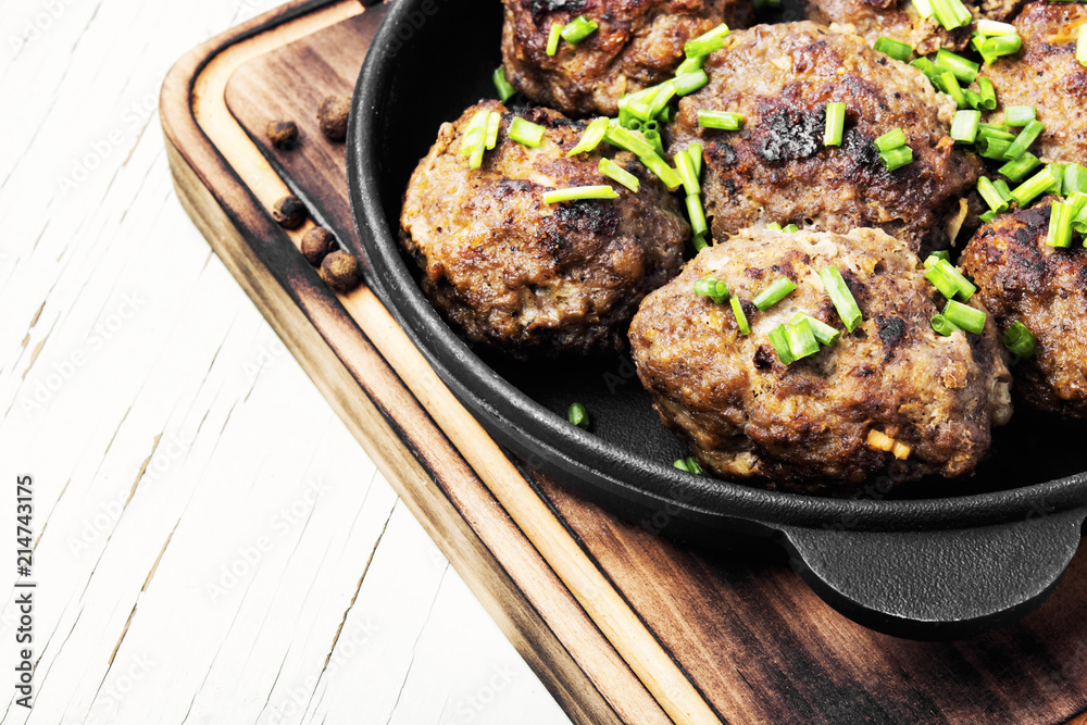 Meatballs in cast iron skillet Meatballs in cast iron skillet