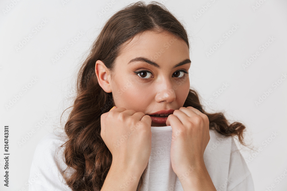 Portrait of a lovely young casual brunette woman Portrait of a lovely young casual brunette woman