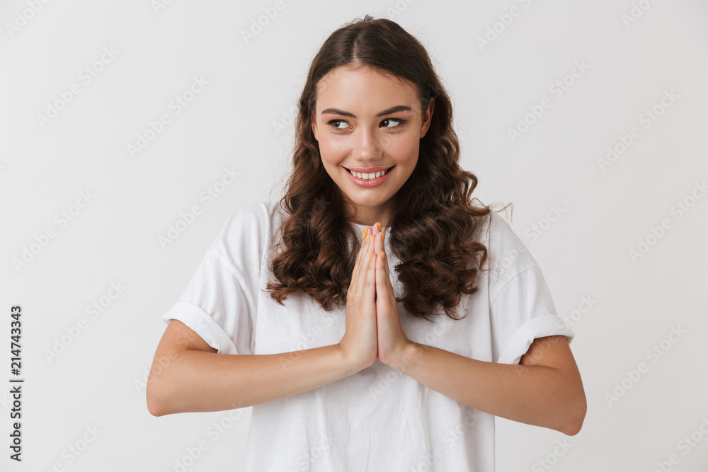 Portrait of a smiling young casual brunette woman Portrait of a smiling young casual brunette woman