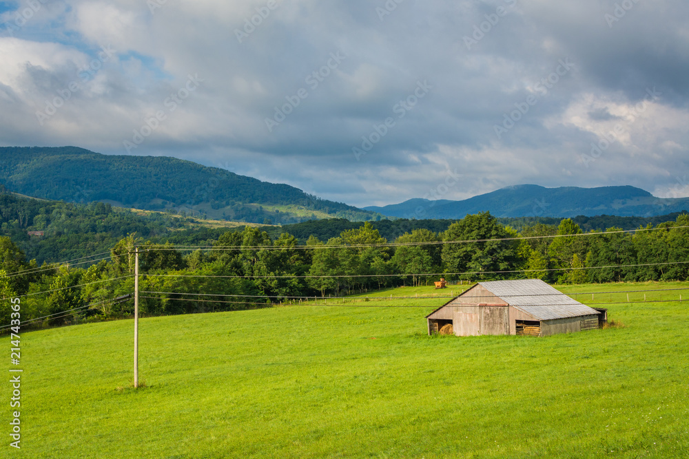 View of a farm and mountains in the rural Potomac Highlands of West Virginia. View of a farm and mountains in the rural Potomac Highlands of West Virginia.