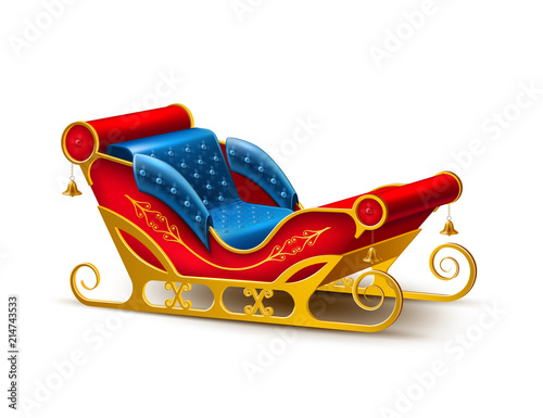 Vector Santa Claus christmas holiday sleigh