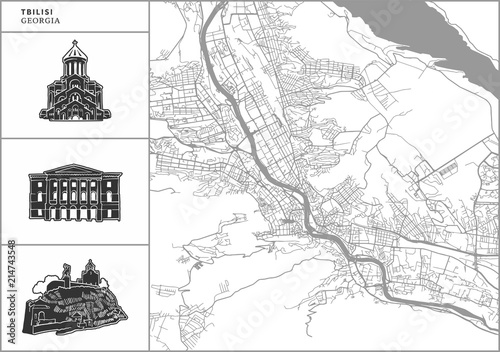 Karttoja seinälle - Kartat Tbilisi | Taulut, tapetit 