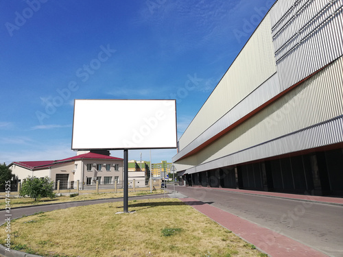 Mock up of blank advertising light box in the city photo