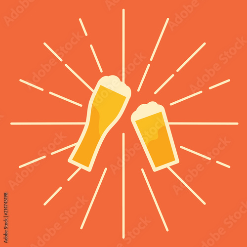 beer cheers, two glass of beer cheer