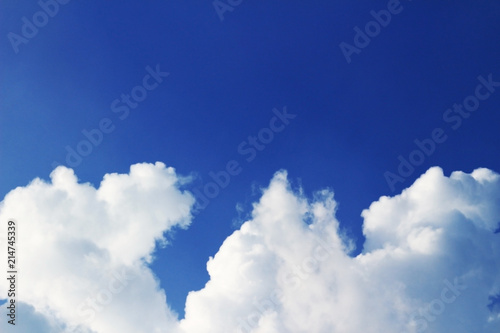 White clouds under the summer blue sky