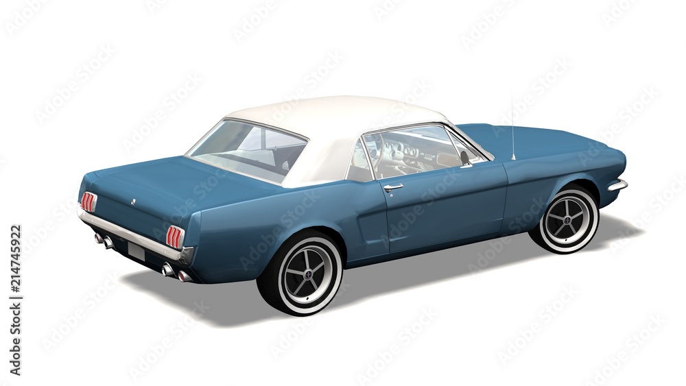 blue Classical Sports Car