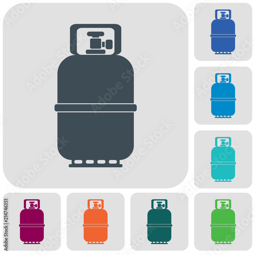 Camping gas bottle icon. Flat icon isolated