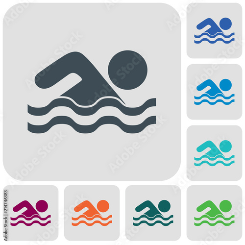Swimming water sport icon