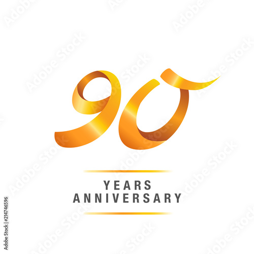 90 years golden anniversary celebration logo , isolated on white background