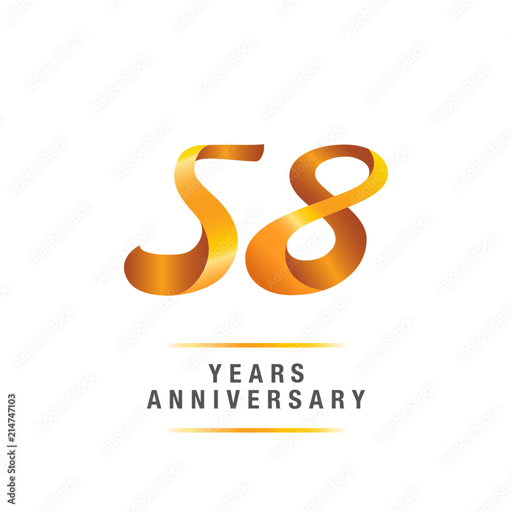 58 years golden anniversary celebration logo , isolated on white background 58 years golden anniversary celebration logo , isolated on white background