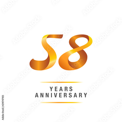 58 years golden anniversary celebration logo , isolated on white background