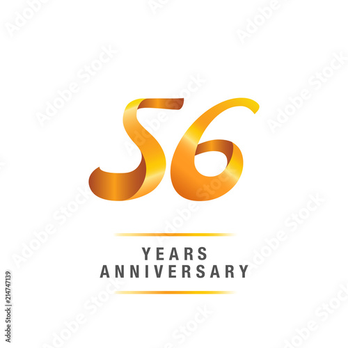 56 years golden anniversary celebration logo , isolated on white background