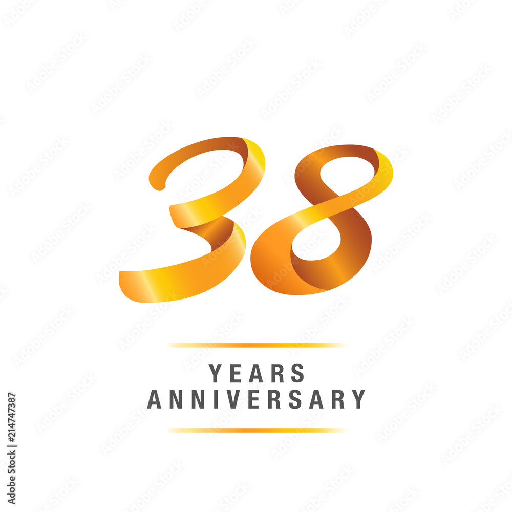 38 years golden anniversary celebration logo , isolated on white background 38 years golden anniversary celebration logo , isolated on white background