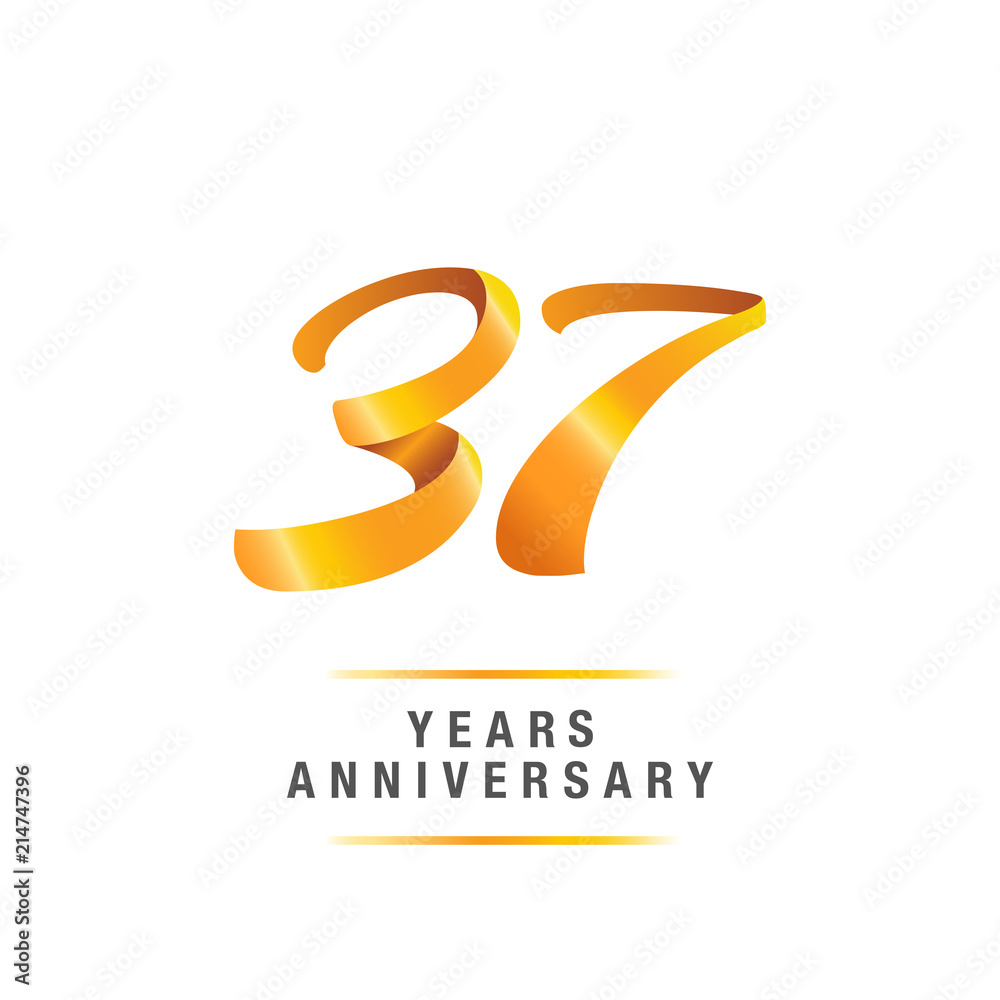37 years golden anniversary celebration logo , isolated on white background 37 years golden anniversary celebration logo , isolated on white background