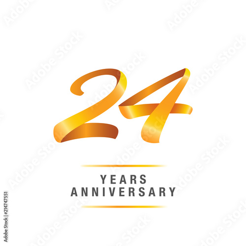 24 years golden anniversary celebration logo , isolated on white background