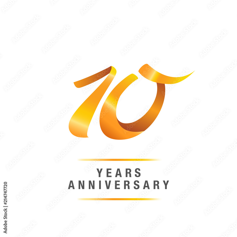 10 years golden anniversary celebration logo , isolated on white background 10 years golden anniversary celebration logo , isolated on white background