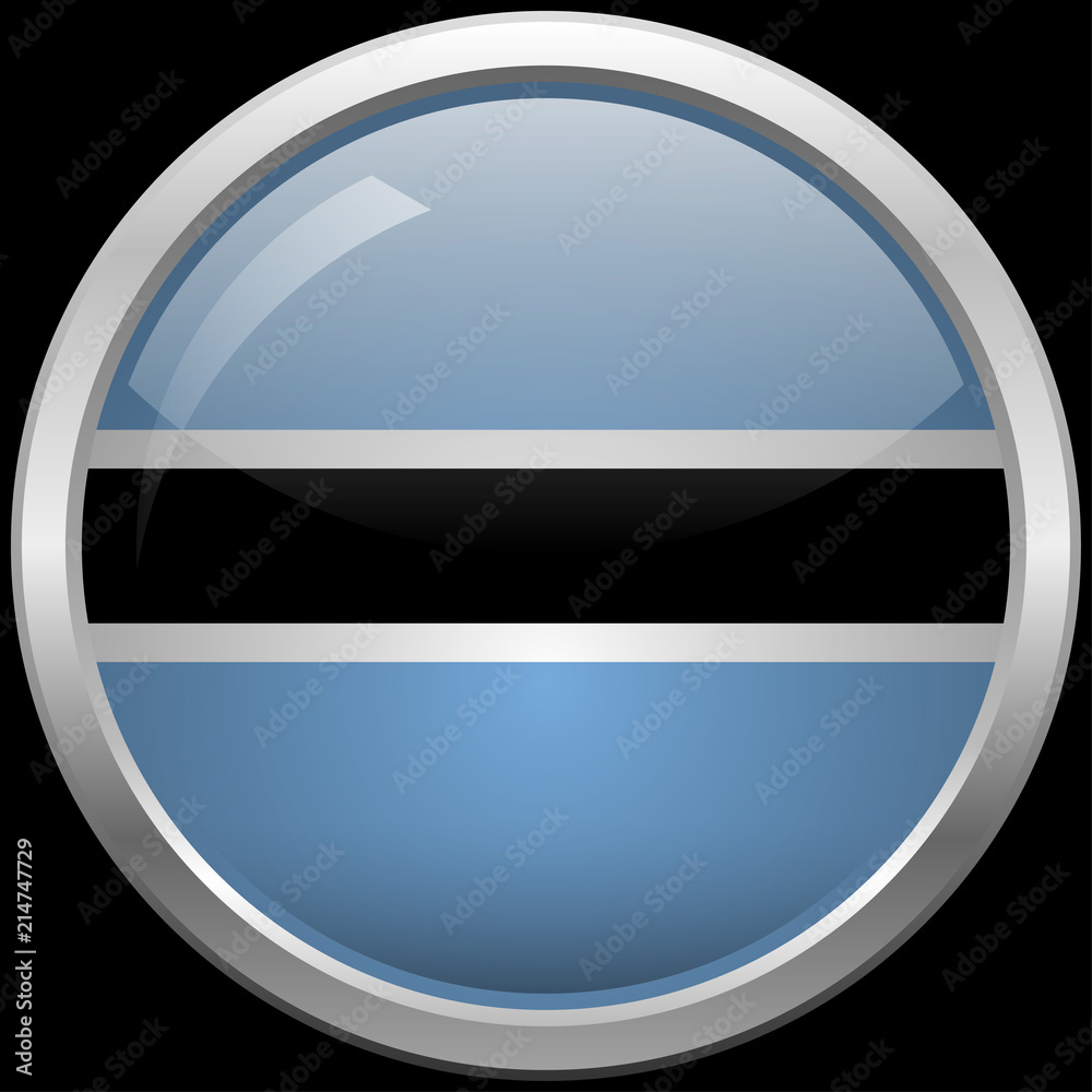 Botswana's flag glass button vector illustration Botswana's flag glass button vector illustration