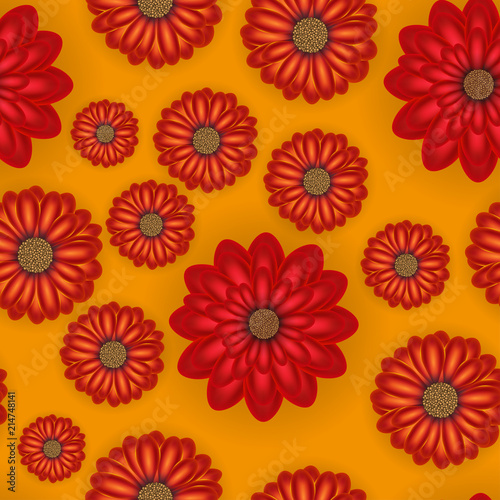 Beautiful seamless floral realistic colorful pattern. Flower vector illustration.