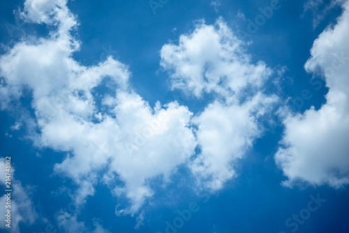 blue sky with white clouds for background and copy space