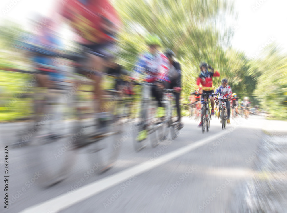 Motion blur of Asian Cycling Championship during the race for background