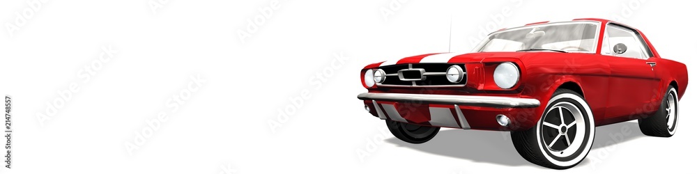 red Classical Sports Car - isolated on white