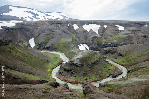 Sinuosity along F347 towards Kerlingarfjöll Highlands on Iceland