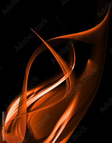 Orange Abstract Flame On Dark Background