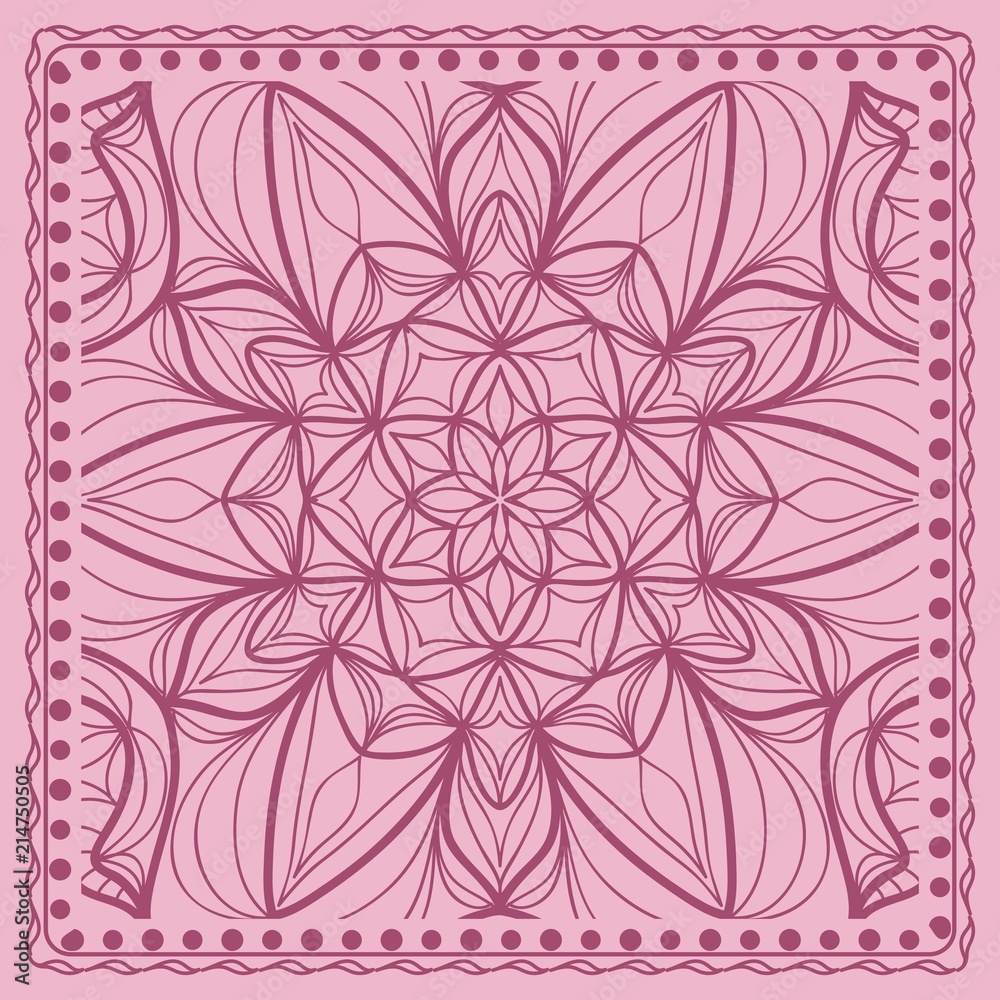 Floral geometric ornament. vector illustration.