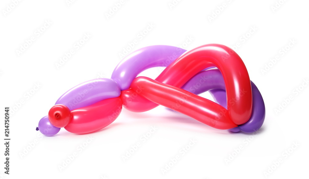 Naklejka premium Colorful balloons in abstract shapes, isolated on white background