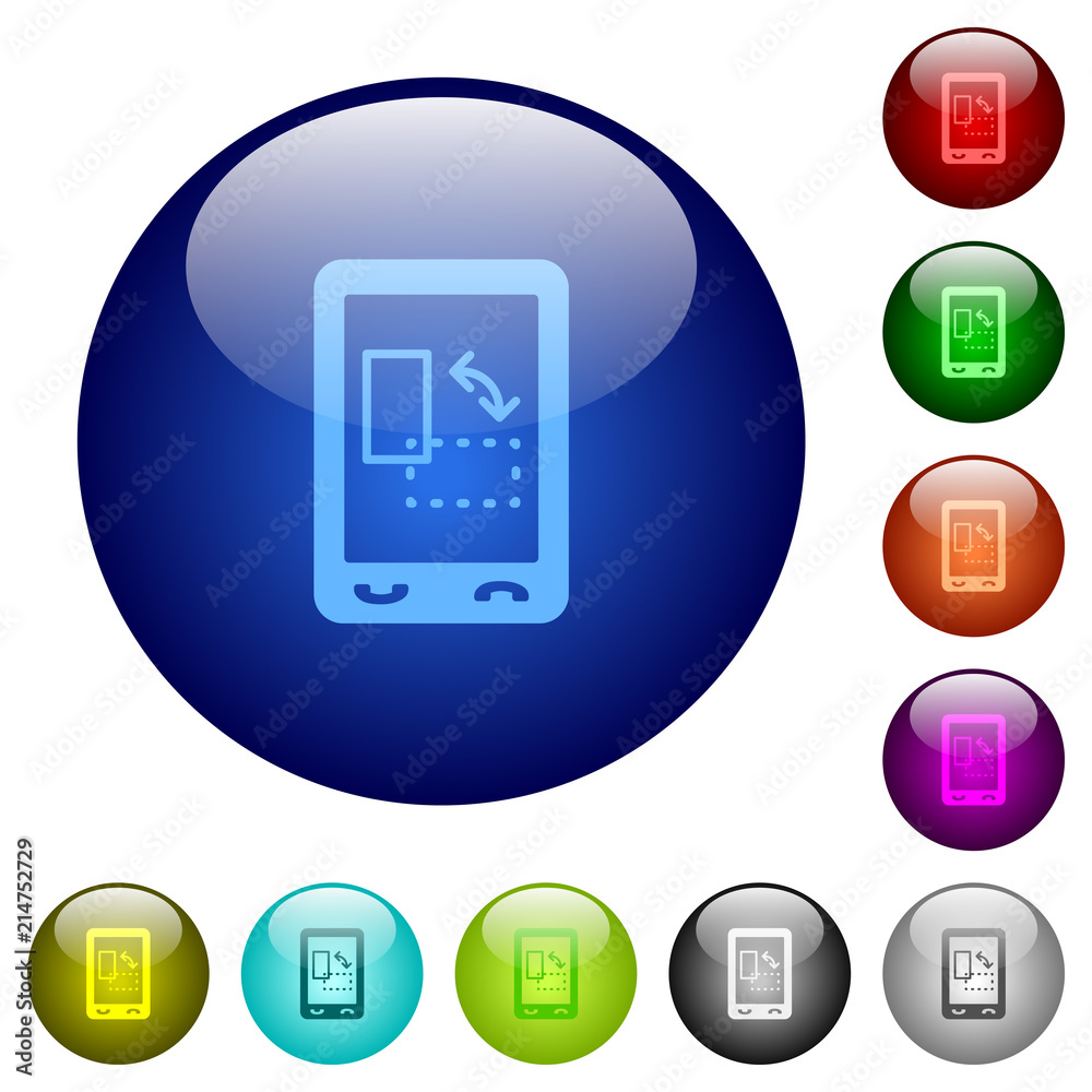 Change mobile display orientation color glass buttons