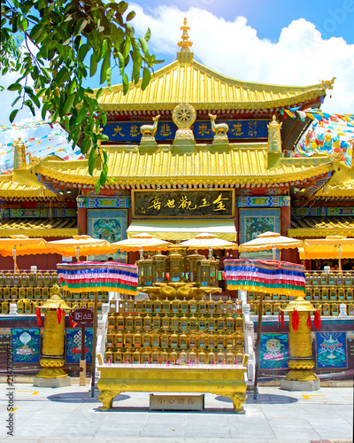 Buddhist Park, open space, many statues and beautiful places on the island of Sanya.