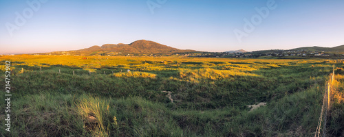 panorama view of sunset of Donegal countryside,Ireland