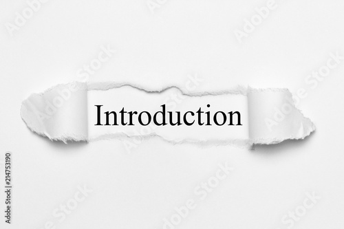 Introduction on white torn paper photo